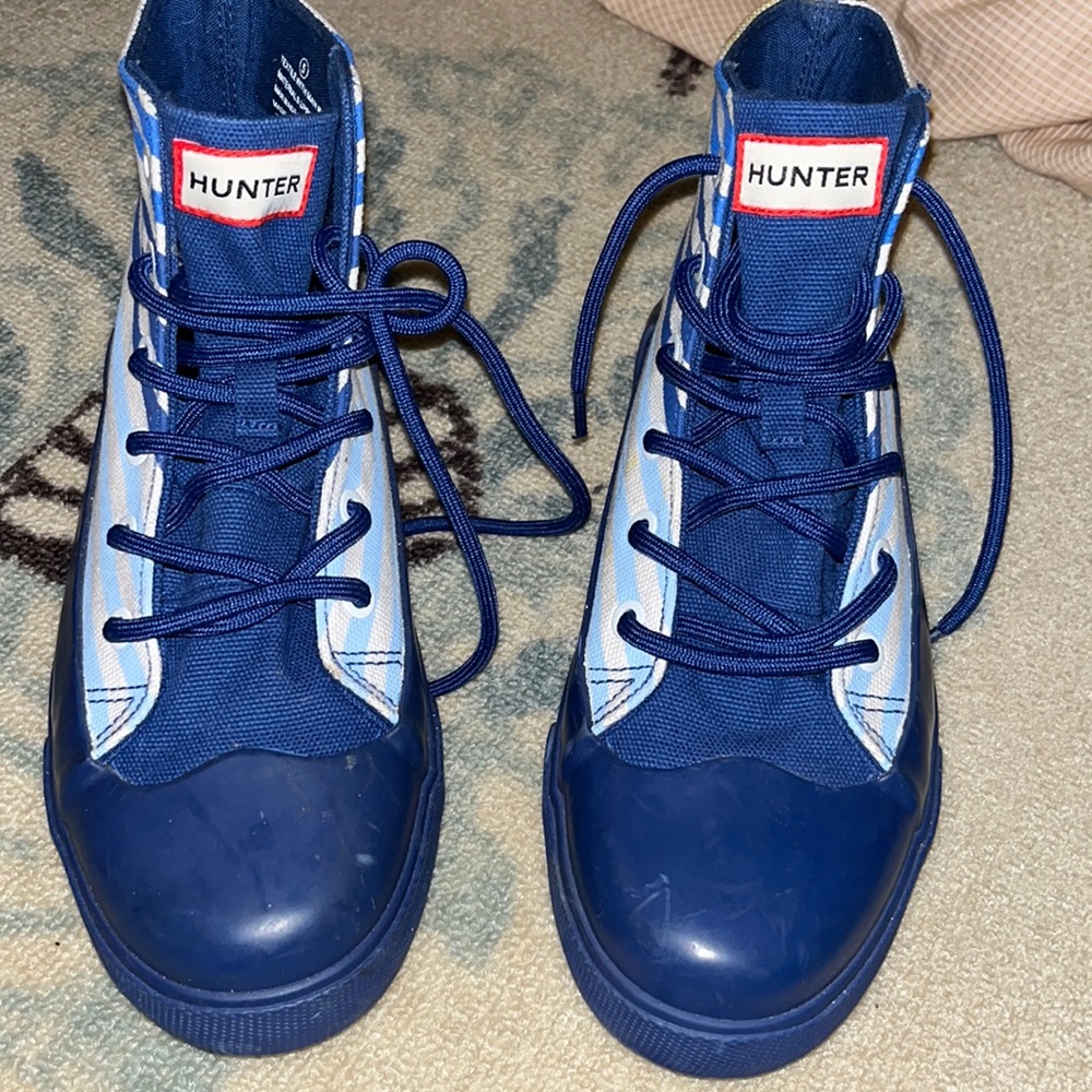 Youth Hunter For Target Unisex Shoes Blue Striped High Top Sneaker Youth Size 5
